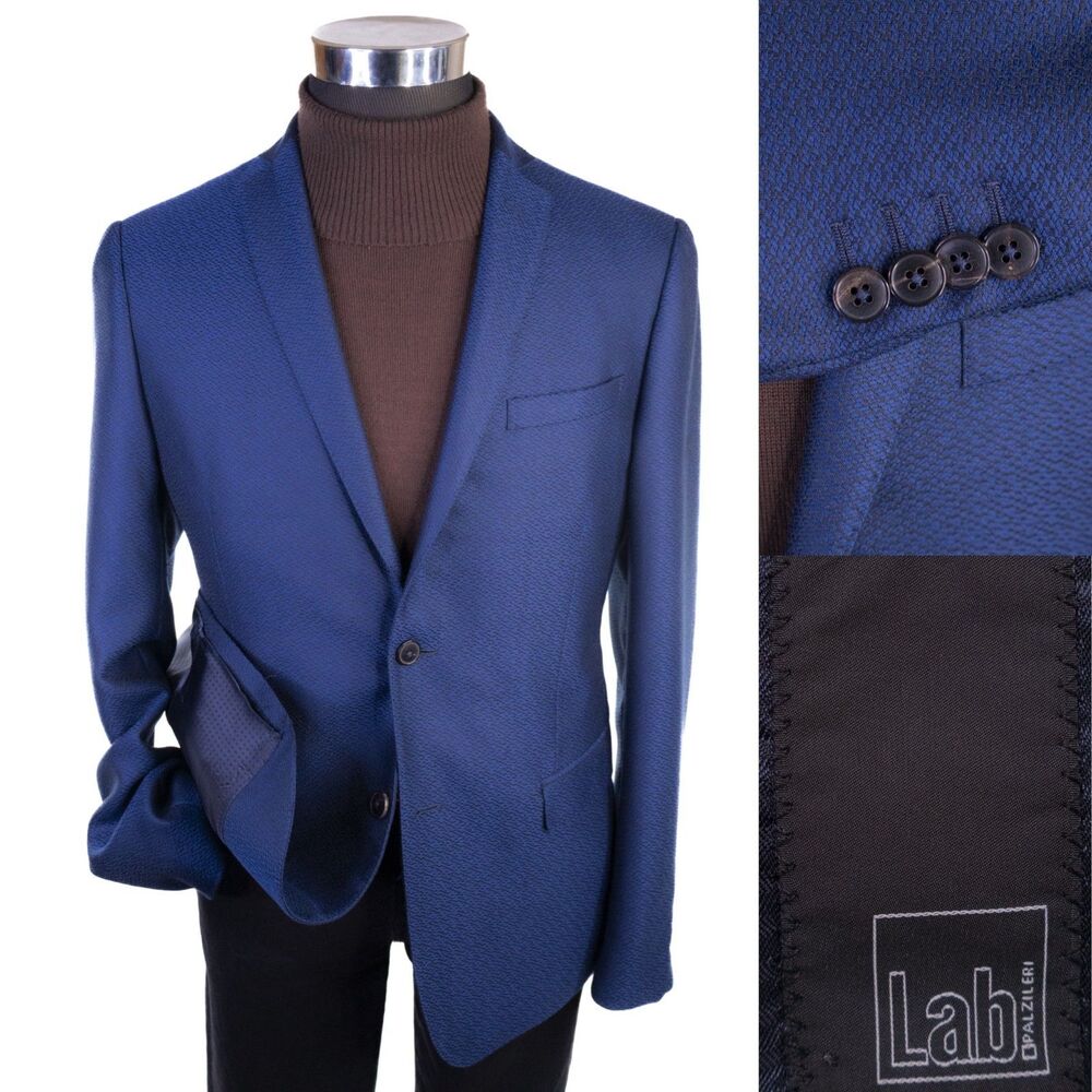 Pal Zileri Lab Blazer Sport Coat Sz 42R Wool Blue/Black Two Button Jacket EUC
